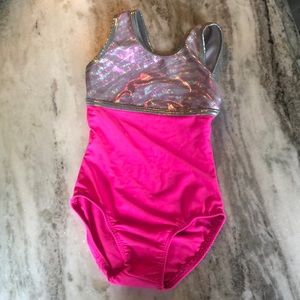 Pink and silver dance/gymnastics leotard size 4-5